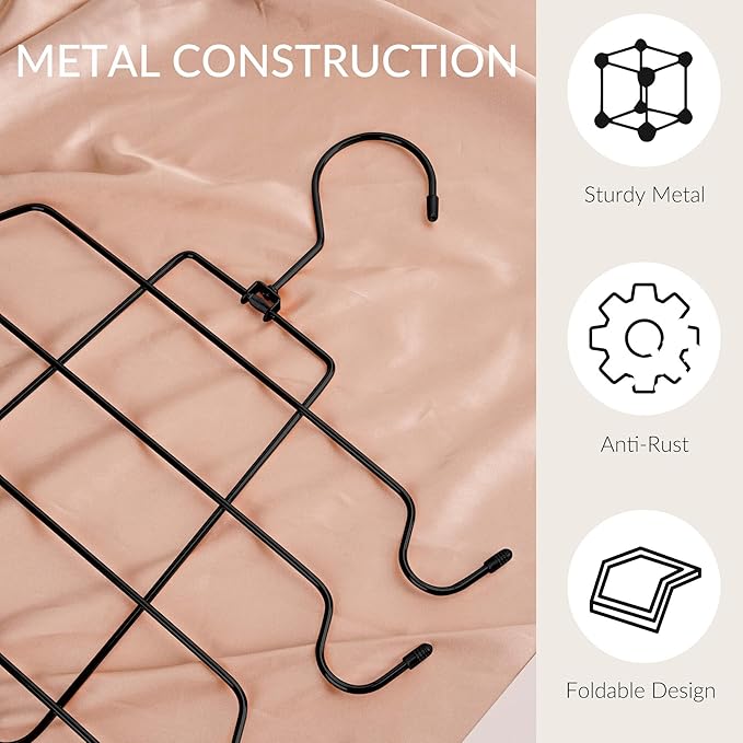 ZEDODIER 6 Pack Tank Top Hanger, Space Saving Bra Hangers, Non-Slip Hanging Sport Bras Holder, Closet Organizers and Storage for Camisoles Tank Tops Bras Ties Swimsuits Strappy Dress, Black