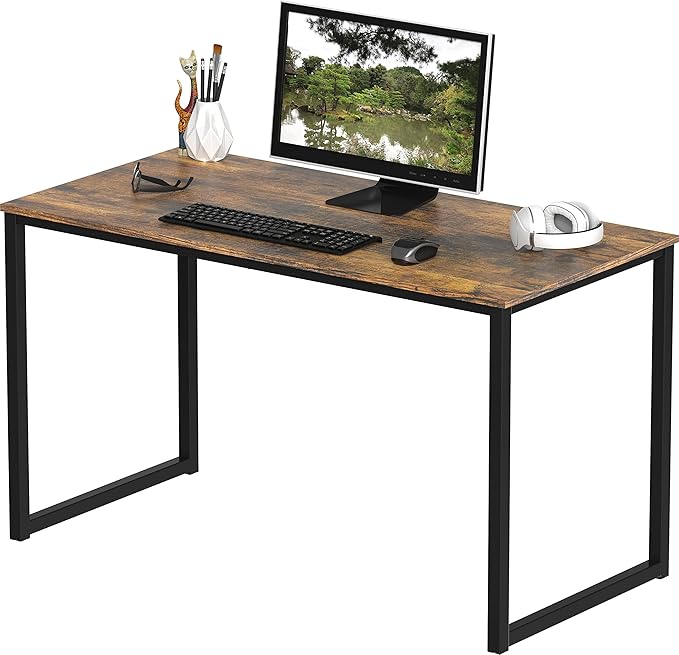 SHW Mission 40-Inch Home Office Computer Desk, Rustic Brown