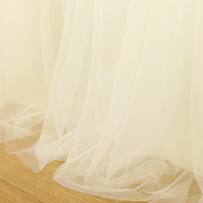 Suppromo Ivory Tulle Table Skirts for Rectangle Tables or Round Tables 9ft Tutu Table Skirt Cloth for Bridal Shower Birthday Party Baby Shower Gender Revea Banquet Decorations