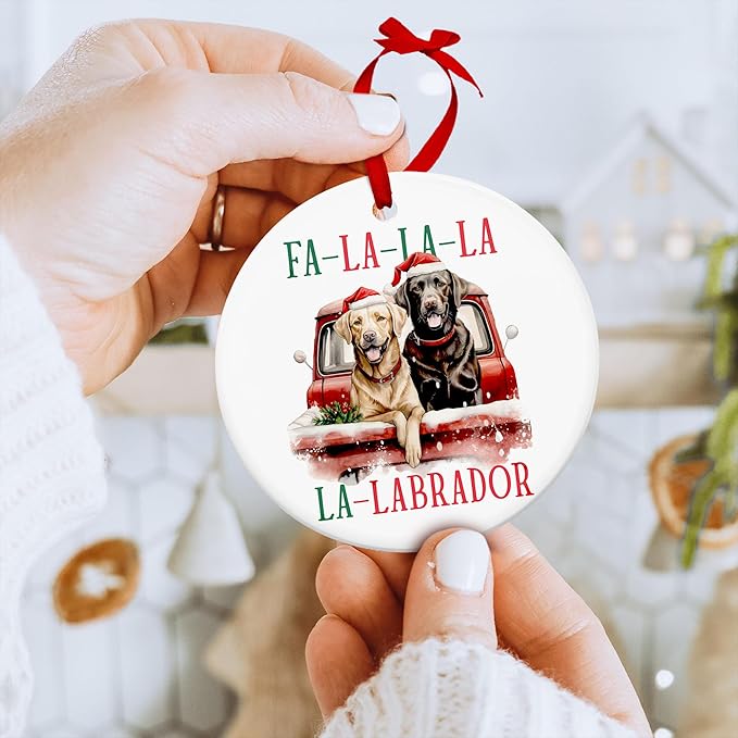 Labrador Retriever Gifts - Festive Dog Ornaments for Christmas Tree, Unique Black Lab and Chocolate Lab Decorations, 2025 Seasonal Labrador Christmas Ornaments, Ideal Black Dog Gifts for Pet Lovers