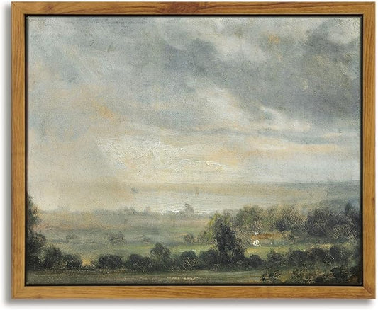 InSimSea Framed Canvas Wall Art, Vintage Decor - Classical Scenery, Vast Grassland Painting - Living Room, Bedroom, Bathroom Wall Decor - 8"x10"