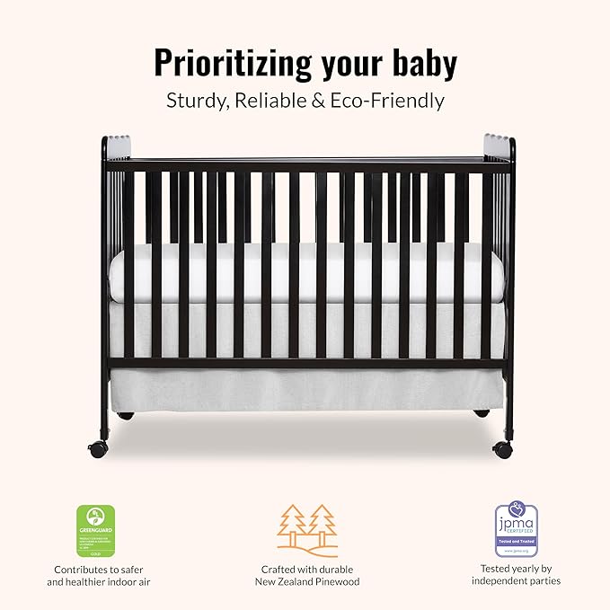 Dream On Me Carson Classic 3-in-1 Convertible Crib in Black