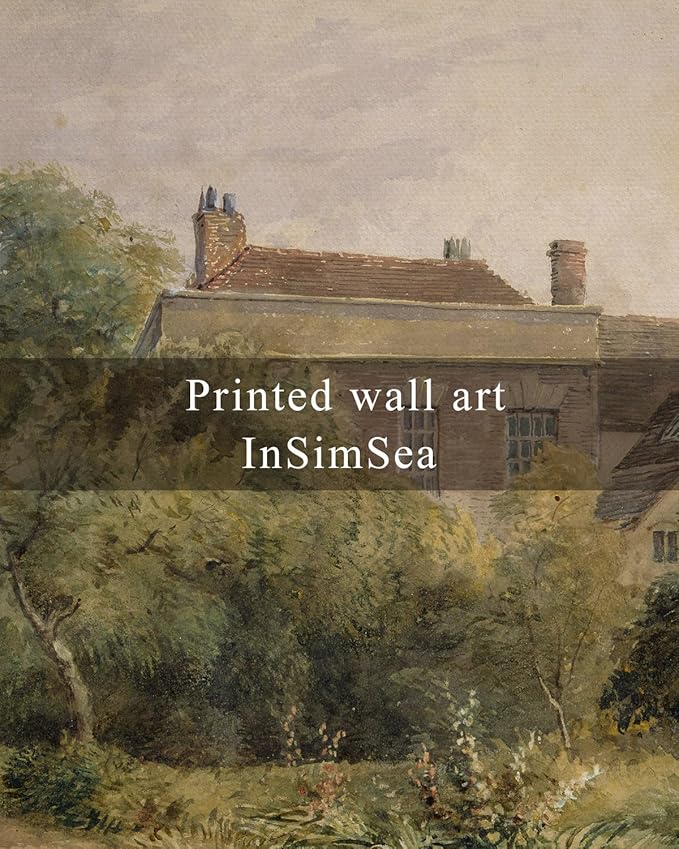 InSimSea Framed Canvas Wall Art Vintage Decor, Home Decor Classical Scenery Landscape Cottage Paintings Prints, Large Prints Artwork, Wall Decorations for Living Room Bathroom, 24"x36"