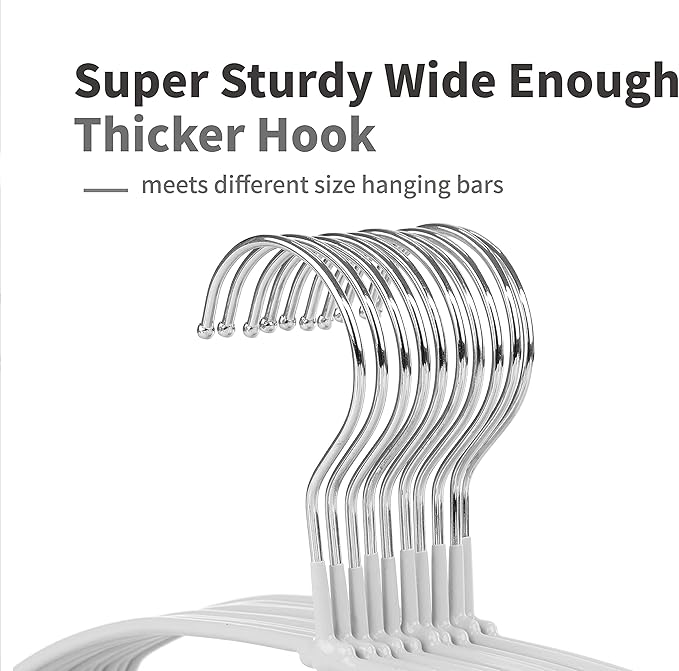 TOPIA HANGER Metal Hangers 20 Pack, Non Slip Clothes Hangers Space Saving, Heavy Duty Rubber Coated Wire Hanger for Coat, Shirt, Dress, Pants-Grey, CT12G