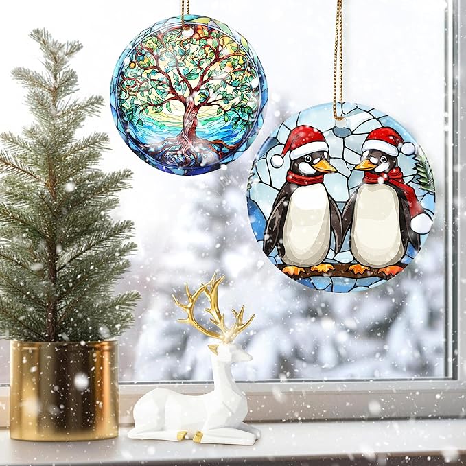 Christmas Ornament, Two Penguins Ornament, Christmas Decorations for Tree, Heirloom Keepsake, Gift Idea