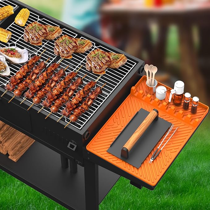 Blackstone Silicone Griddle Tools - Spatula Mat with Drip Pad, Grill Utensil Holder, Side Shelf Mat for Kitchen, Cooking, Countertop, Griddle Accessories - 1 PACK