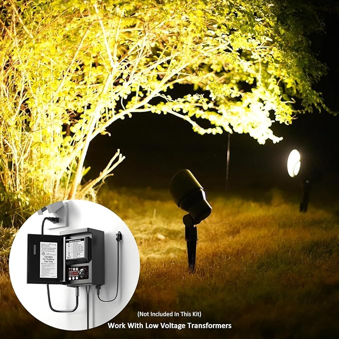 Malibu Low Voltage Landscape Lights - 20W 145 Lumens Halogen Outdoor Lights with Stake Connector (1 Pack)