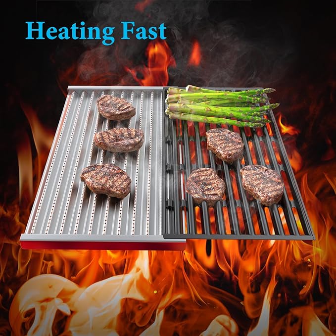 BBQ-PLUS Infrared Emitter Plate and Cooking Grates Replacement Parts for Charbroil Commercial Infrared 3 Burner G466-0025-W1A 463242515 466242515 466242615 463242516 463243016 463367516