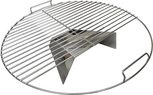 Norsk Designs Kettle Grill Indirect Cooking Kit, 21.5 Inch Stainless Steel Grate & Heat Shield, Fits 22 Inch Weber Grills (and other kettle-style grills with 21.5" grate size)