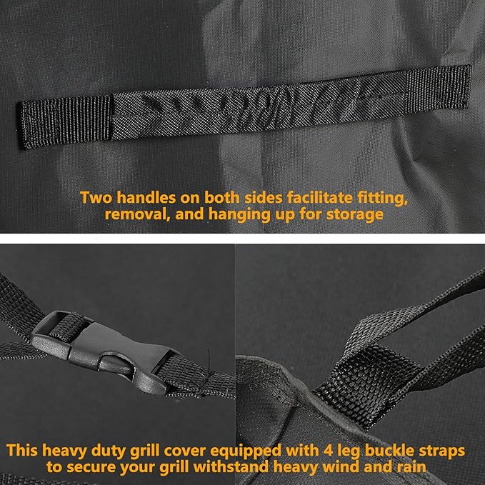 Outdoor Heavy Duty 600D Waterproof Pellet Grill Cover Compatible with Traeger Woodridge Pellet Grill, BAC761 Full-Length All Weather Grill Cover Accessory (Woodridge)