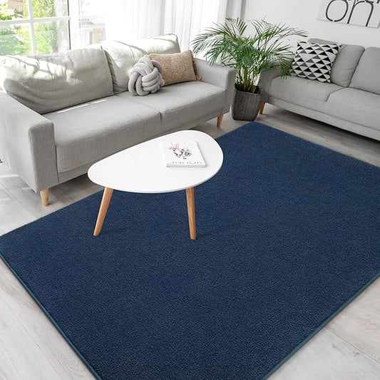 Soft Rugs for Living Room 5x7 Navy Blue, Minimalist Area Rug for Bedroom Nursery Dining Table Dorm, Throw Rugs for Men Boys Girls Kids Room Indoor Floor Carpets