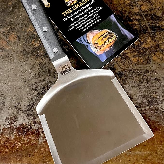 Certified Angus Beef The Smash - Big Smash Burger Spatula Heavy Duty Stainless Steel Burger Smasher Tool for Griddle Accessories, Kitchen Gadgets, and Grill Accessories