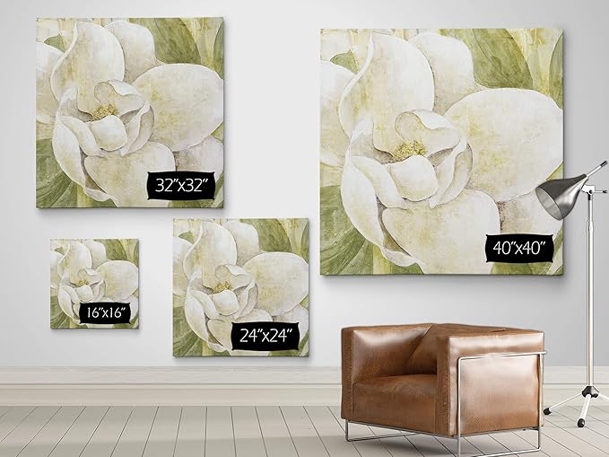 Wexford Home Magnolia Dolce Gallery Wrapped Canvas Wall Art, 32x32,