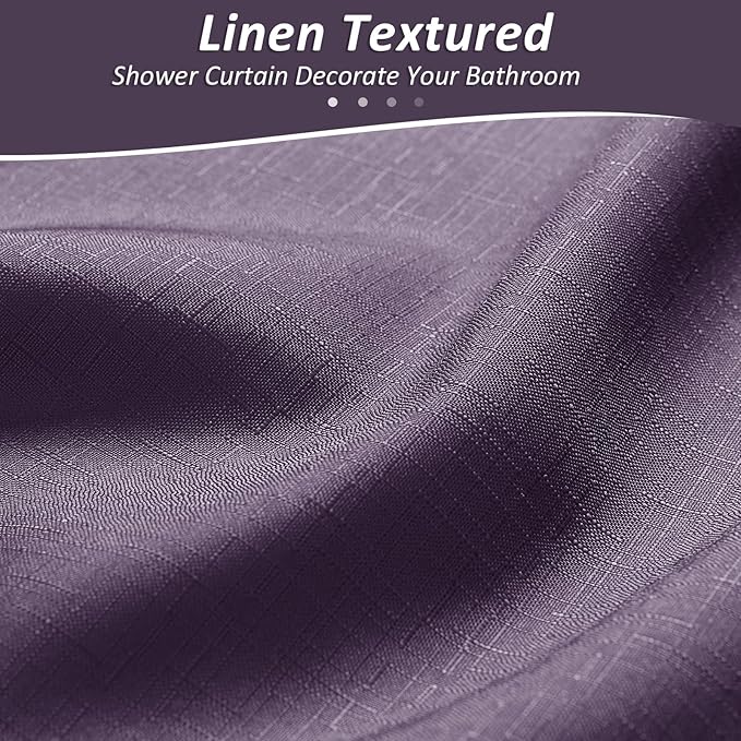 Naturoom Plum Shower Curtains for Bathroom,Ombre Cloth Fabric Shower Curtain Set with 12 Hooks Denim Blue Bathroom Decor 72 x 72