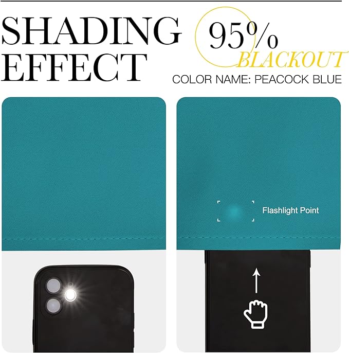 NICETOWN Room Darkening Curtains 96 inch Length 2 Panels, Thermal Insulated Grommet Blackout Curtains for Modern Casual Elegant Bedroom Kids Room Theme Decoration (Peacock Teal, 2 Pieces, W55)