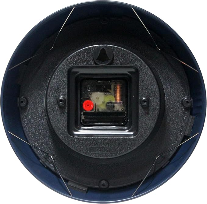 Infinity Instruments Retro 9.5 Inch Round Indoor Wall Clock, Navy Blue