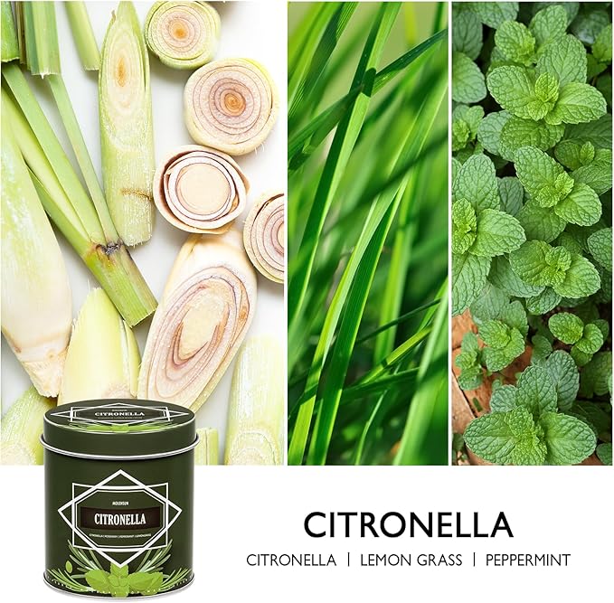 Citronella Candles Outdoor 4-Pack, Total 36oz Citronella Candles for Outside Patio, Camping & Garden, Summer Gifts for Indoor Home Scented, 50-Hour Burn Time, 9 Ounce Each