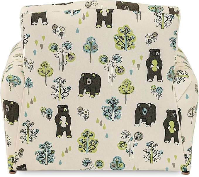 Kid Rocking Chair for Toddlers, Child Chair for Little Kids, Upholstered Toddler Armchair for Children, Comfy and Cute Little Kid Chairs (Rockers, Bears & Trees Print)