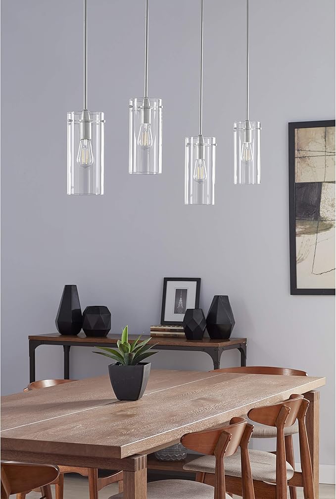 Chrome Pendant Lights Kitchen Island - Large Clear Glass Pendant Light Fixture