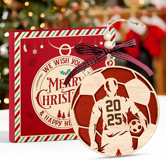 Soccer Ornaments for Christmas Tree - Perfect Soccer Gifts for Boys and Girls, Ideal Ornaments for Soccer Players and Coaches, 2025 Soccer-Ornament for Christmas Decoration