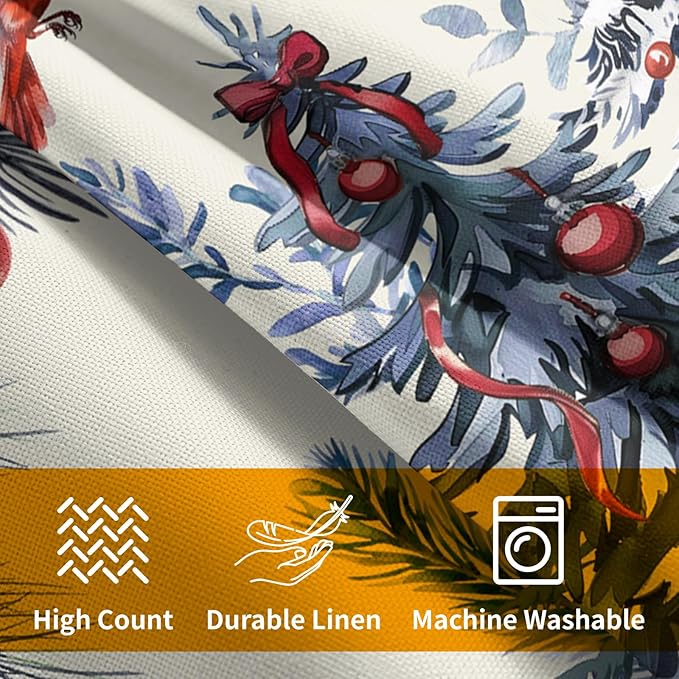 Kawani Christmas Pillow Covers 20x20 Inch Blue Christmas Trees Decorative Throw Pillow Covers Set of 2 Winter Xmas Holiday Pillowcases Cushion Covers for Couch Indoor Outdoor Home Decor