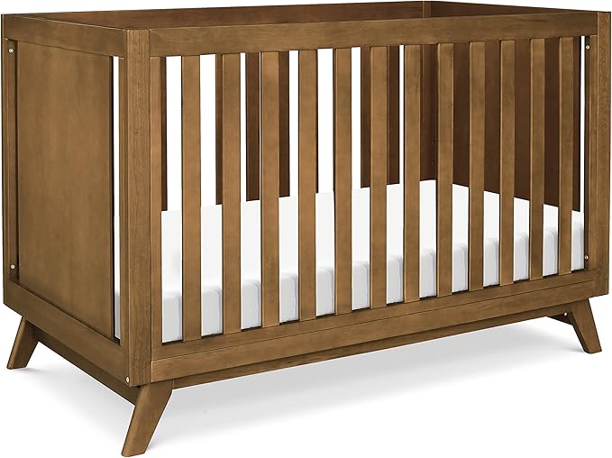 DaVinci Otto 3-in-1 Convertible Baby Crib with Toddler Bed & Daybed Conversion, Durable & Easy to Assemble - GREENGUARD Gold Certified with 4 Adjustable Mattress Heights - Walnut