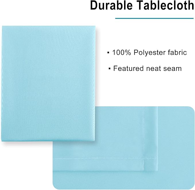 Hiasan Small Tablecloth for Square Tables - Waterproof and Spillproof Washable Fabric Table Cloth for Spring Dining, Outdoor Picnic (Sky Blue, 40 x 40 Inch)