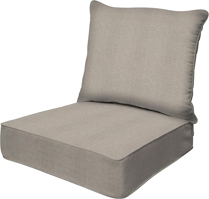 Honeycomb Outdoor Deep Seat, 24 x 23, Solarvie Taupe Chair Cushion for Patio Furniture