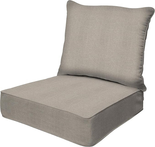 Honeycomb Outdoor Deep Seat, 24 x 23, Solarvie Taupe Chair Cushion for Patio Furniture