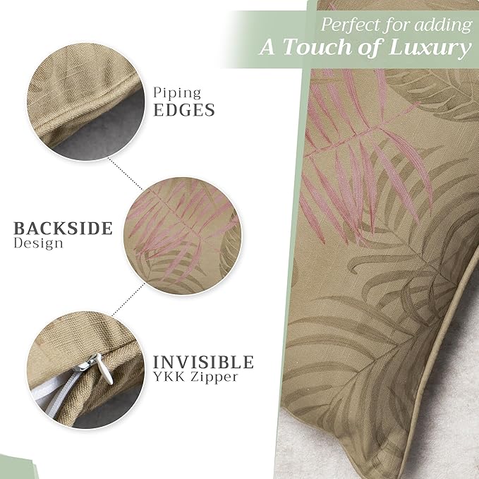 Maison d' Hermine Decorative Pillow Covers 20x20 Inch Square 100% Cotton Throw pillow Covers with invisible Zipper Cushion Case for Living Room Couch, Chair, Sofas, Bedroom, Home (Creole - Olive Grey)