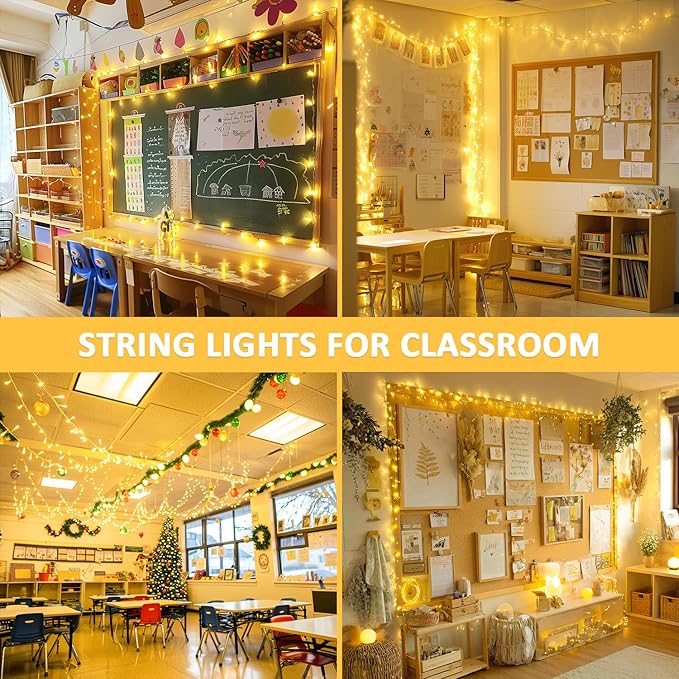 JMEXSUSS 400 LED String Lights Indoor Outdoor Waterproof, 132 ft Warm White Christmas Lights Plug in with Remote, 8 Modes Led String Lights for Outside Patio Holiday Party Bedroom Classroom Decor