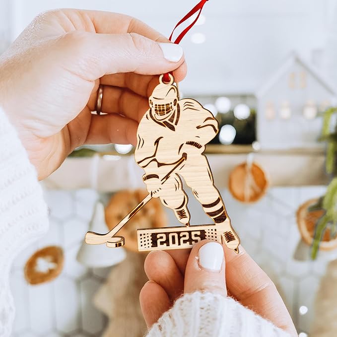 Hockey Ornament - Ideal Ice Hockey Ornaments for Christmas Tree, Unique Gift for Hockey Players, Christmas Ornament for Those Cherishing Ice-Hockey, 2025 Special Ice-Hockey Ornaments
