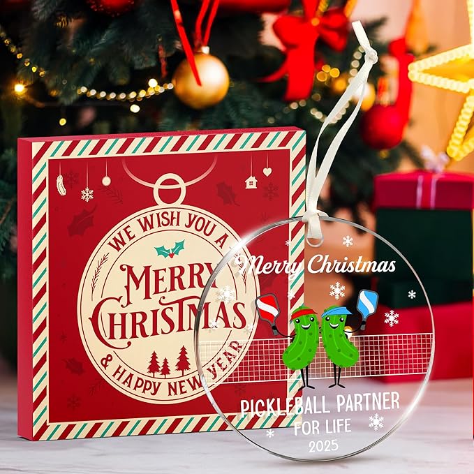 Pickleball Ornament - Perfect Pickleball Gifts Ideas for Christmas 2025, Unique Stocking Stuffers, Funny Christmas Ornaments for Women, Ideal Pickleball Ornaments Gifts, Funny Pickleballs Gift