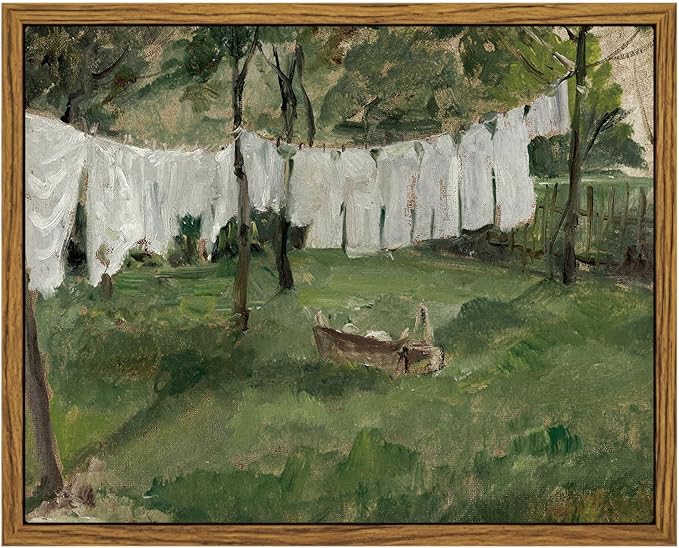 InSimSea Framed Wall Art for Living Room for Living RoomVintage Laundry Room Art Print Antique Oil Painting Country Landscape Vintage Wall Art CanvasFor Living Room Bedroom OfficeGallery 8x10in