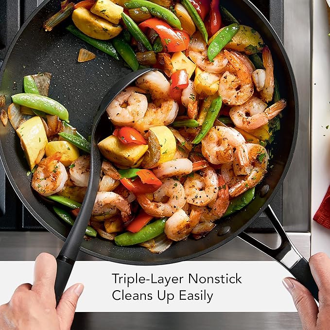 KitchenAid Hard Anodized Nonstick Frying Pan/Skillet, 12.25 Inch, Onyx Black