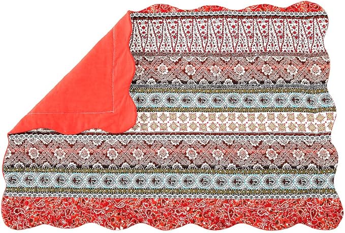 NEWLAKE Quilted Cotton Bed Pillowcases,Striped Classical Style, 2 Pieces, 20x36 Inch