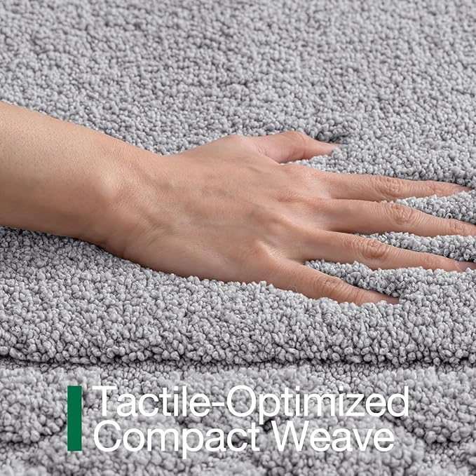 LUMI Bathroom Rugs, Ultra Soft Absorbent Bath Mat for Shower, Non Slip Washable Bath Rugs with Rubber Backing, Microfiber Plush Quick Dry Floor Mat for Bathtub, Floor, Grey, 24x36