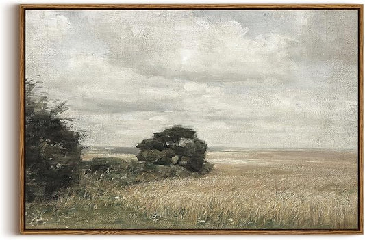 InSimSea Framed Canvas Wall Art - Vintage Decor, Large Landscape Prints, Mid Century Modern & Rustic Farmhouse Bedroom Decor, 20"x30"