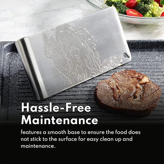 New Star Foodservice 1029079 Extra Heavy Duty Stainless Steel 18/8 Steak Weight/Grill Press, 8.5 x 4.25