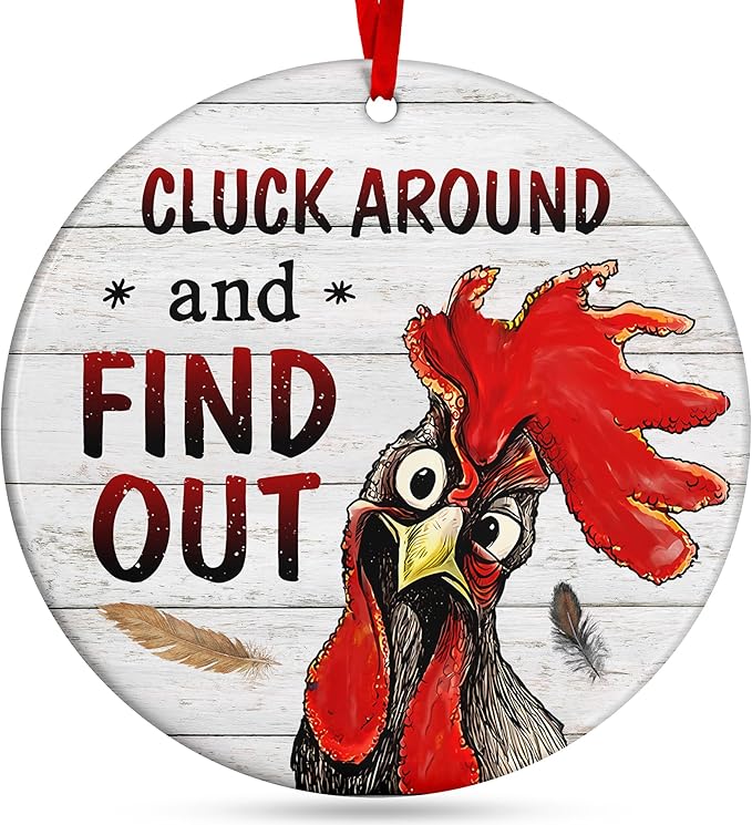 Rooster Ornament - Chicken Ornaments for Christmas Tree, Farm Animal Ornament, Yearly Collection 2025, Ideal for Hangings On Christmas Chicken Tree, Coop-Themed Ornaments