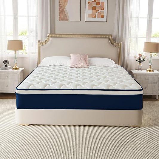 King Size 10 Inch Cooling Gel Memory Foam Mattress, Medium Firm, CertiPUR-US Certified, Fiberglass-Free, Pressure Relief, Motion Isolation, Breathable,with 100-Night Sleep Trial