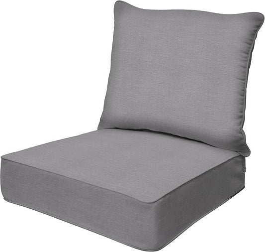 Honeycomb Outdoor Deep Seat, 24 x 23, Solarvie Grey Chair Cushion for Patio Furniture