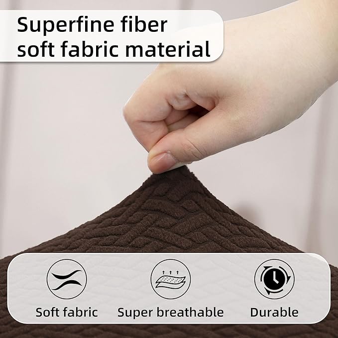 Rv Dinette Cushion Covers,Jacquard Stretchable Camper Cushion Cover,RV Cushion Slipcover,Rv Couch Cover Replacement for RV Camper Car Bench,2 Backrest Covers and 2 Bench Covers (Twill,Coffee)