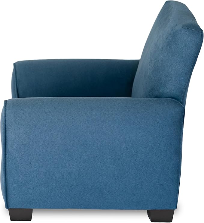 Generic Kids Personalized Chair, Personalized Kids Upholstered Rocking Chair, Toddler Chair with Personalized Name, Comfy Kids Armchair, Kids Chair with Personalization (Navy Suede, Legs), KC100L-PN