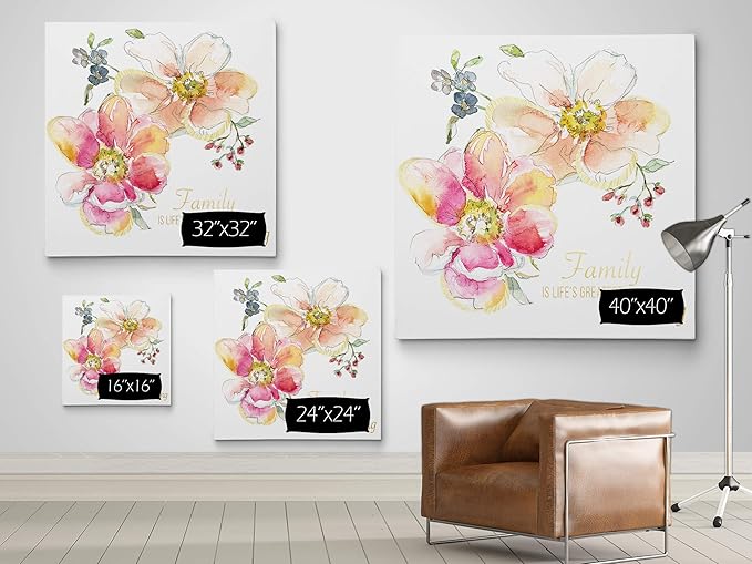 Wexford Home Family Blessing Gallery Wrapped Canvas Wall Art, 16x16, Multicolor