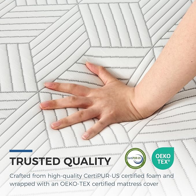 FATHOM Firm Full Mattress 12 Inch Memory Foam Mattress Full Size Bed in a Box for Back Pain Relief and Cool Sleep with Gel Foam and Removeable Fiberglass Free Cover, CertiPUR-US Certified