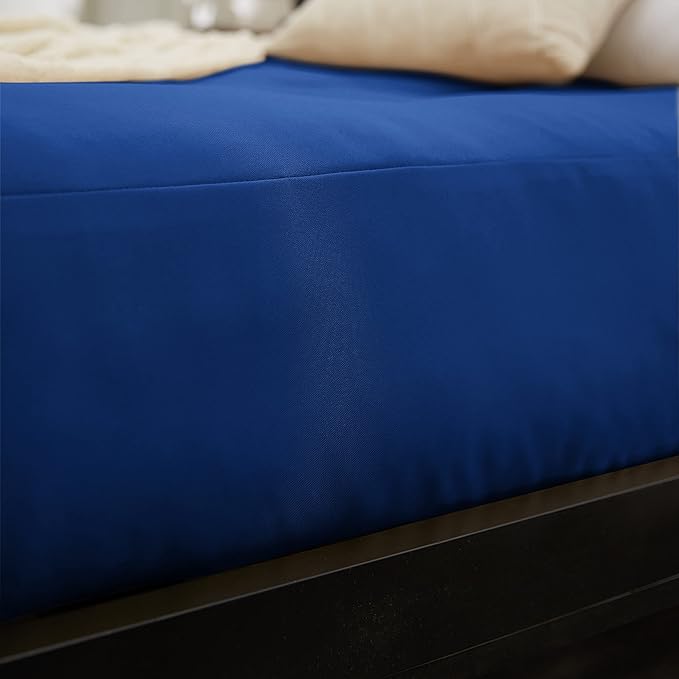 Mozaic Full Size 8-Inch Cotton Twill Gel Dual Memory Foam Futon Mattress, Blue