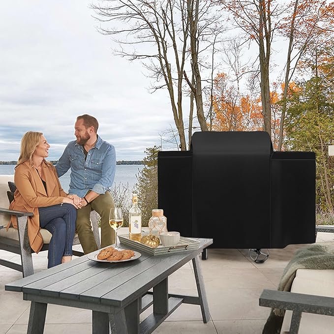 Grill Cover for Pit Boss 440 Deluxe 440D2 440D 456D Ranch Hand 440TGR1 72440 72444 Mile Hybrid PB600HY Wood Pellet Grill,600D Heavy Duty Waterproof Smoker Cover for Pit Boss 73440 Deluxe,Black