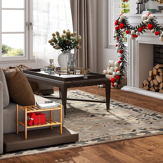 Small Shoe Rack, 2-Tier Bamboo Stackable Shoe Shelf Storage Organizer, Shoe Stand for Closet, Entryway and Hallway