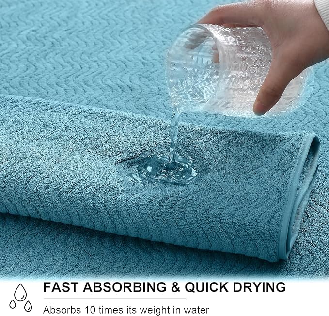 Ultra Soft 8 Piece Textured Bath Towel Set for Bathroom Shower Pool, Kitchen, Quick Dry, Lightweight Highly Absorbent - 2 Oversized Bath Towel Sheets, 2 Hand Towels, 4 Washcloths